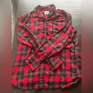 Levi’s Boyfriend-Fit Plaid Shirt XS 100% Cotton Red/Blue Vintage Y2K